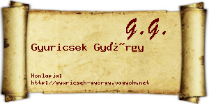 Gyuricsek György névjegykártya