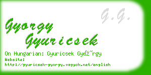 gyorgy gyuricsek business card